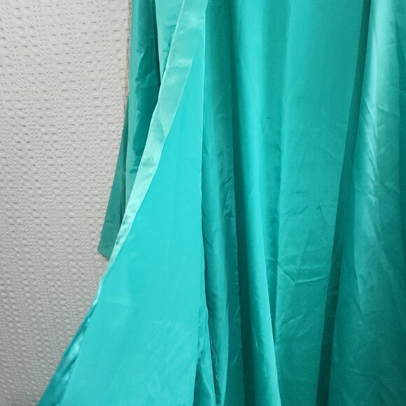 Vintage Victoria’s Secret Gold Label Satin Teal Kimono Robe One Size - Picture 8 of 13